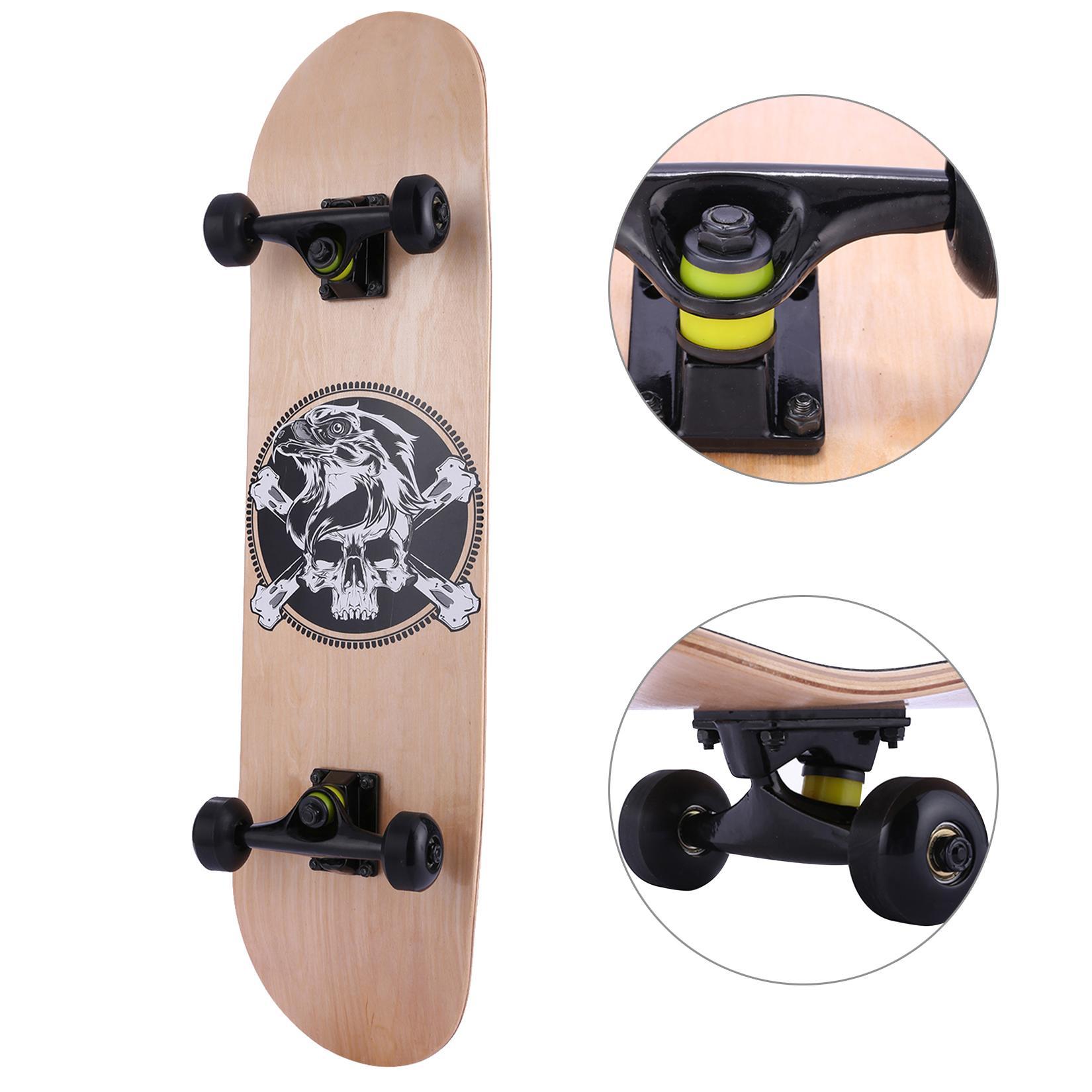 TangDao Mini longboard Cruiser 80 cm 8 couches en bois d'érable avec roulement ABEC-7 pour enfants, adultes et débutants (jungle, roue de rue noire